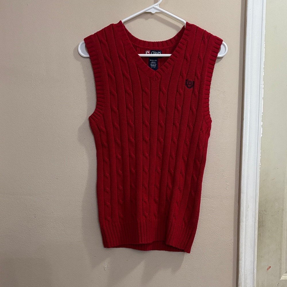 Champs Red Cable Knit Tank Top